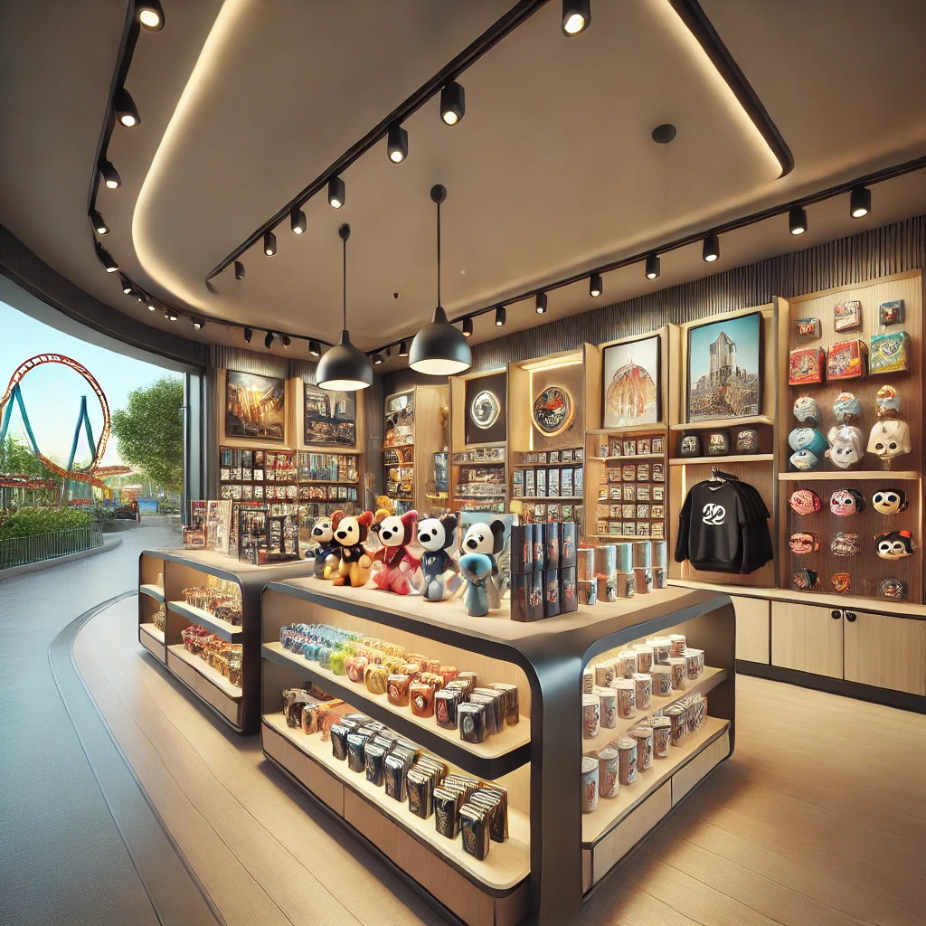 srm entertainment souvenir shop inside a theme park