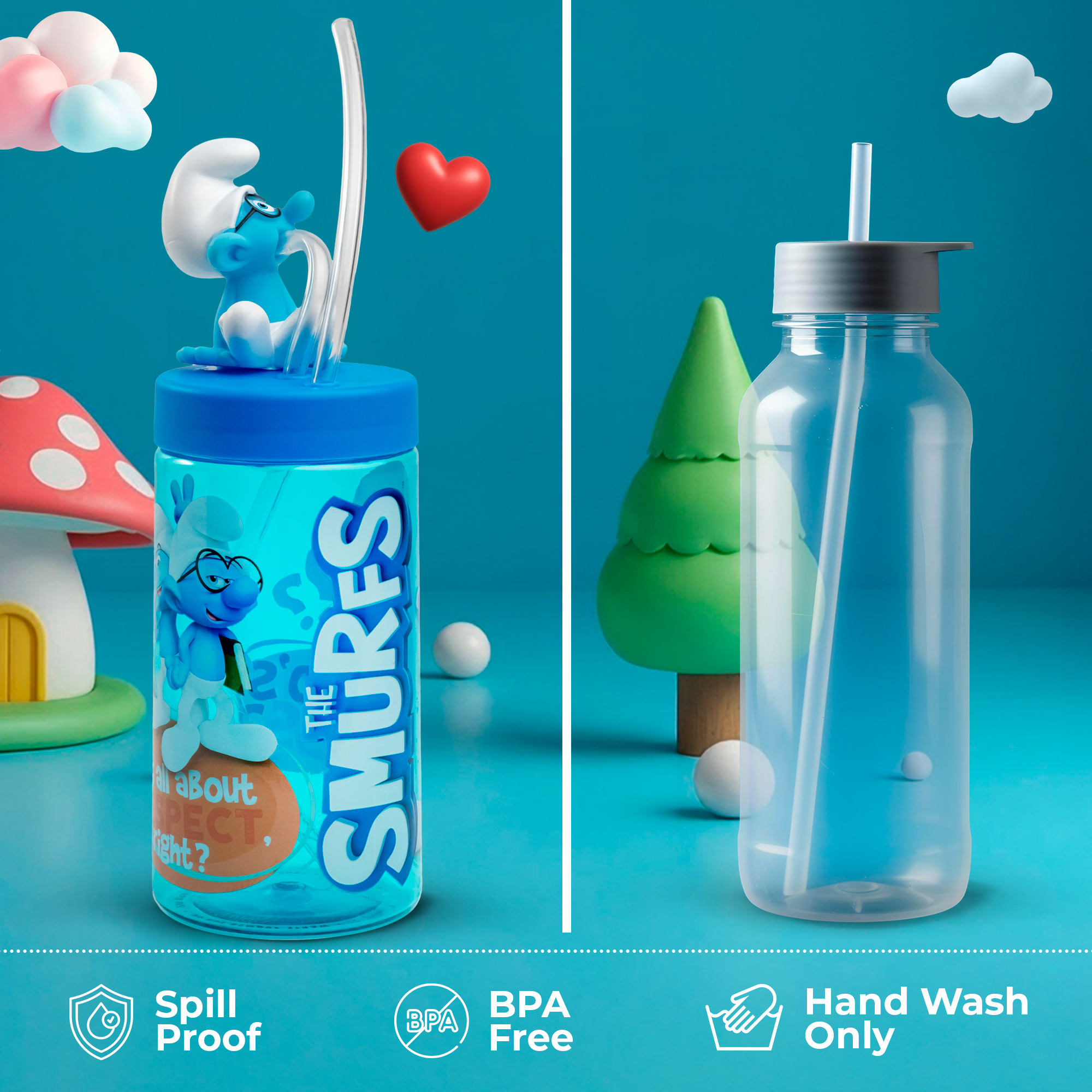 Sip with Me Brainy Smurf product image, features, and background Sip with Me Brainy Smurf product image, features, and background
