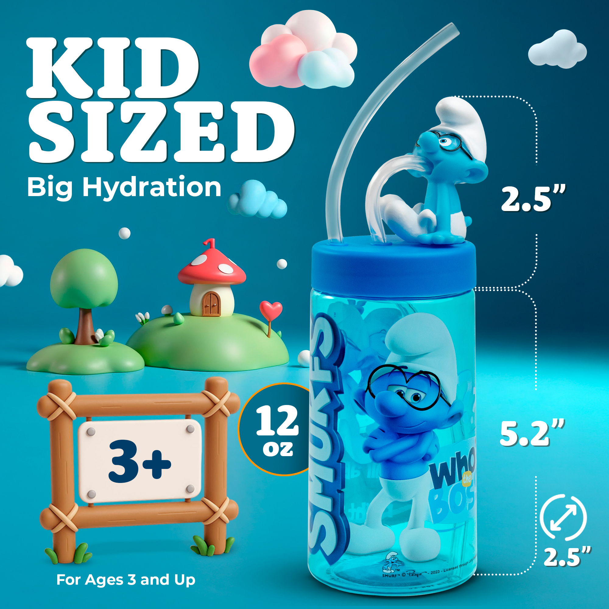 Sip with Me Brainy Smurf product image, more features, and background