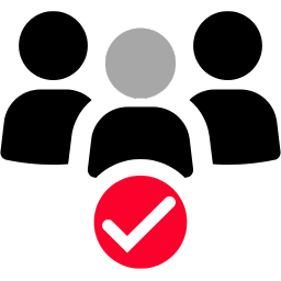 black and red customer icon